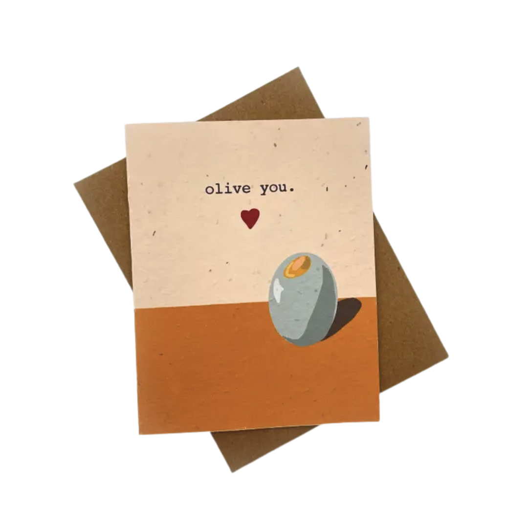 Olive You Plantable Card