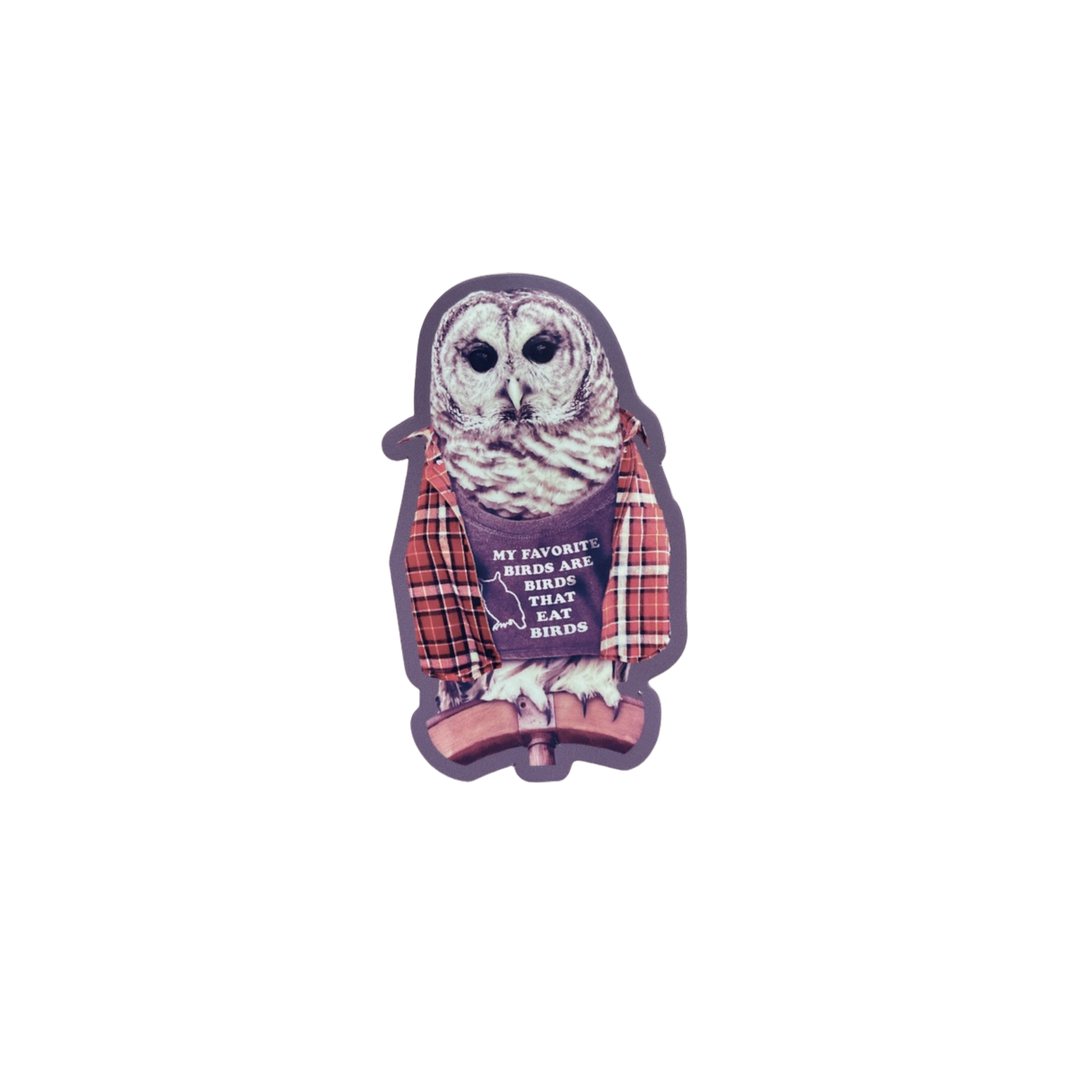 Barred Owl Funny Bird Sticker