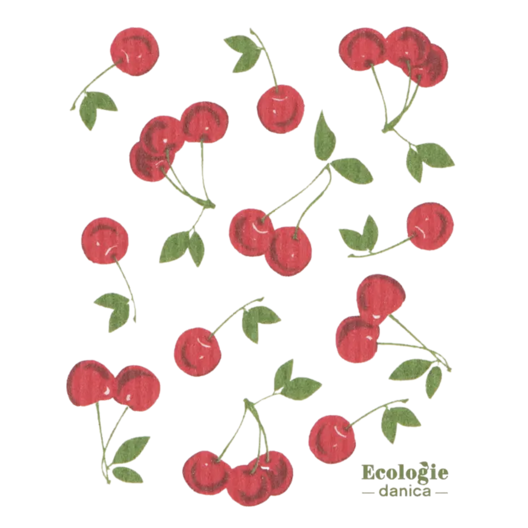 Cherries Swedish Dishcloth