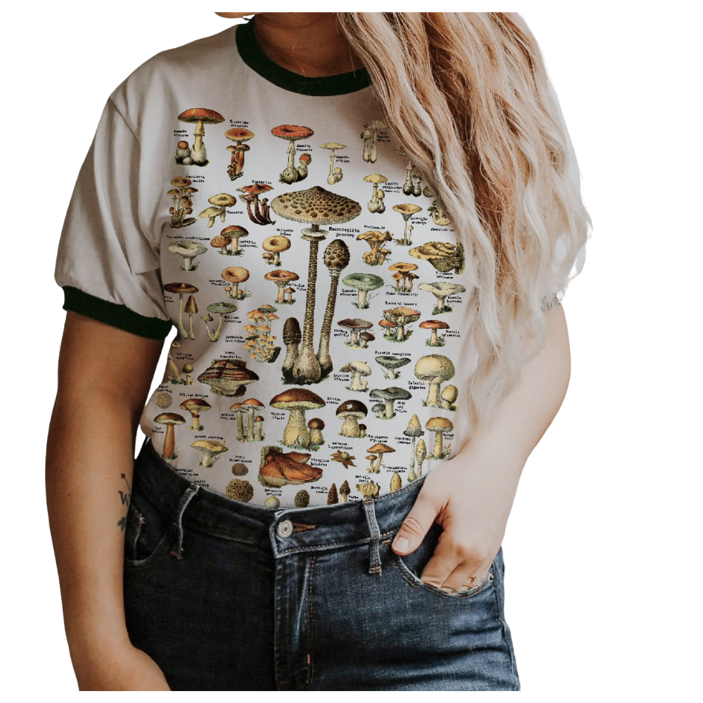 Mushroom Lover Ringer Tee