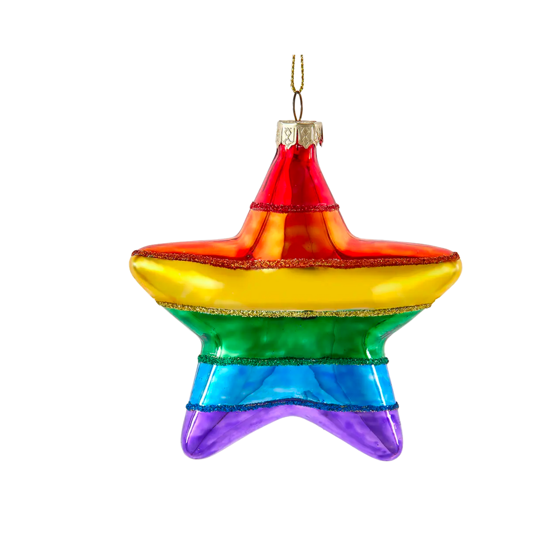 Pride Glass Star Ornament