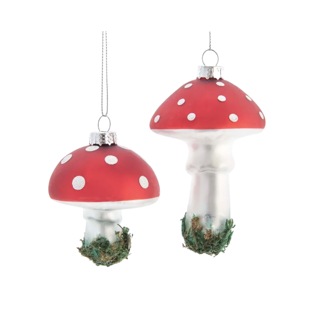 Glass Mushroom Ornaments