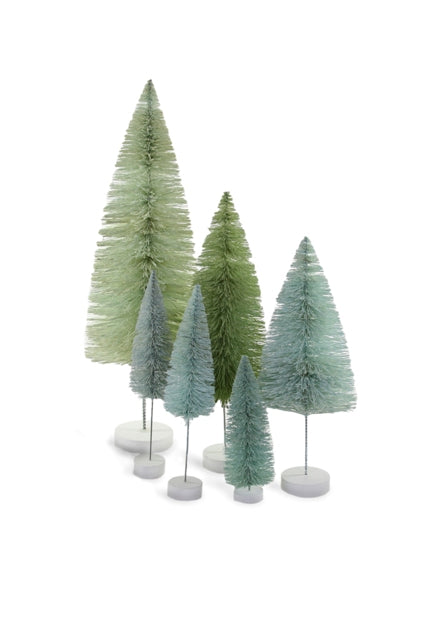 Shades of Winter Green Sisal Bottle Brush Trees