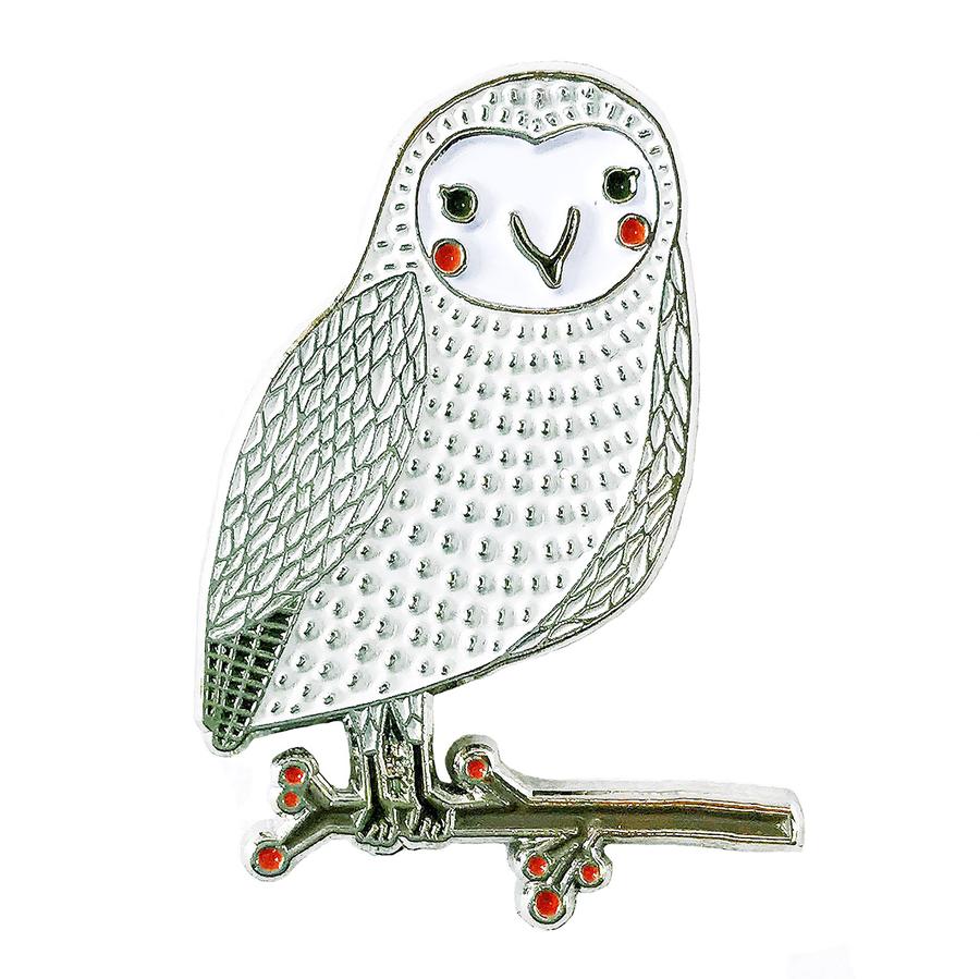 Merriment Snow Owl Pin