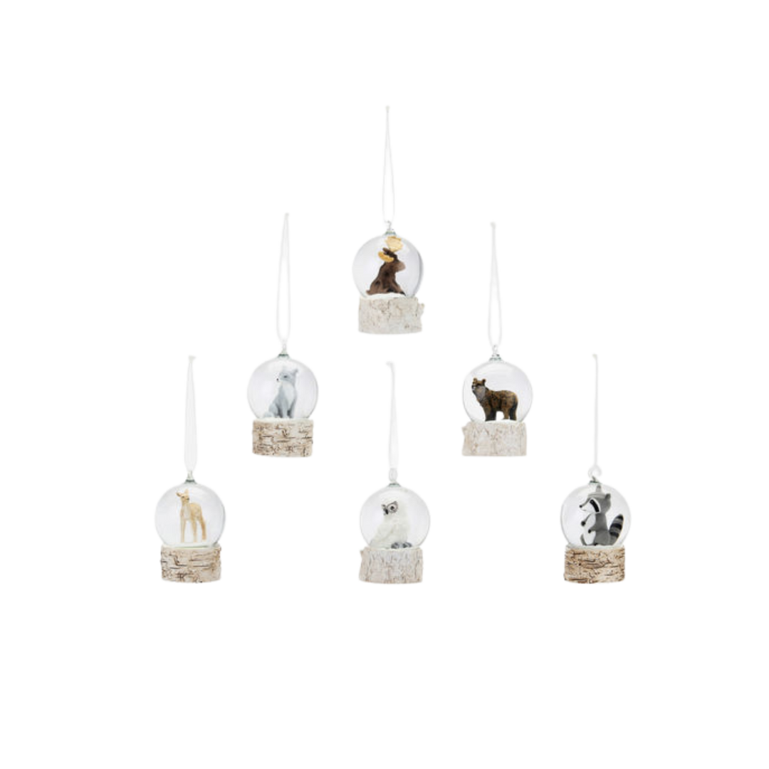 Mini Woodland Animal Water Snow Globe Ornament