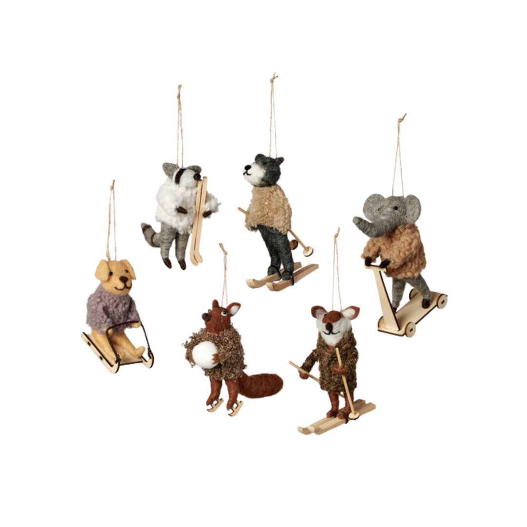 Winter Sports Animal Ornament