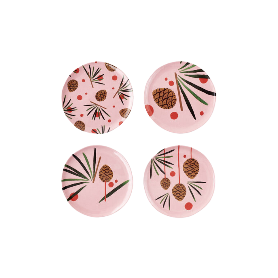 Winter Forest "Paper" Melamine Pinecone Plate