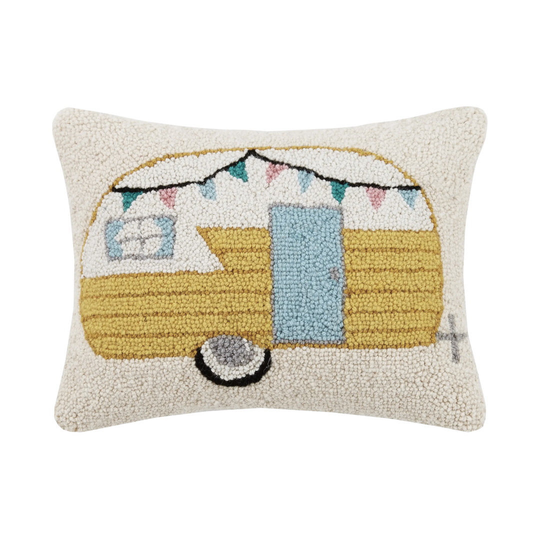 Vintage Camper Hook Pillow