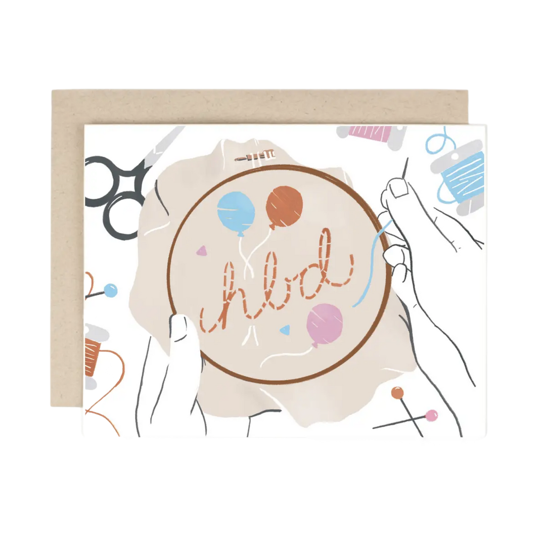 HBD Embroidery Birthday Card