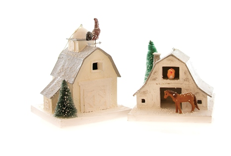 White Barn Ornament