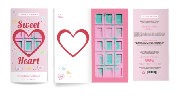 Valentine's Day Sweet Heart Rainbow Bath Bar