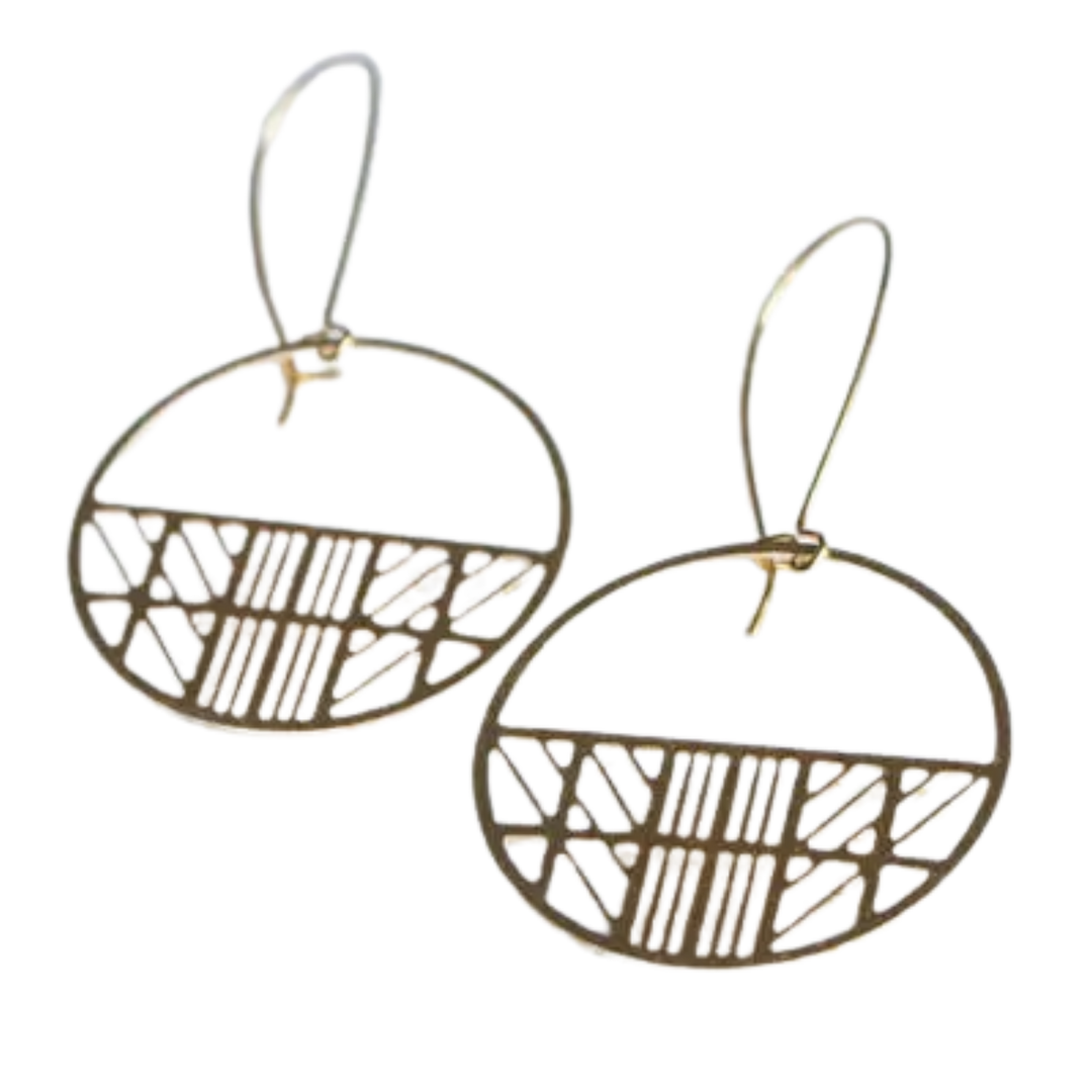 Art Deco Circle Earrings