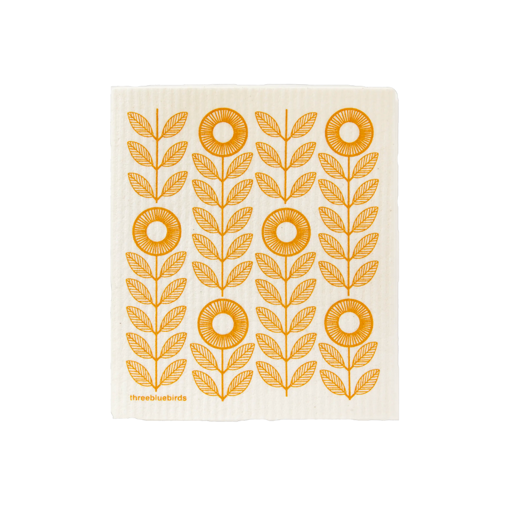 Mustard Sunflowers Swedish Dishcloth