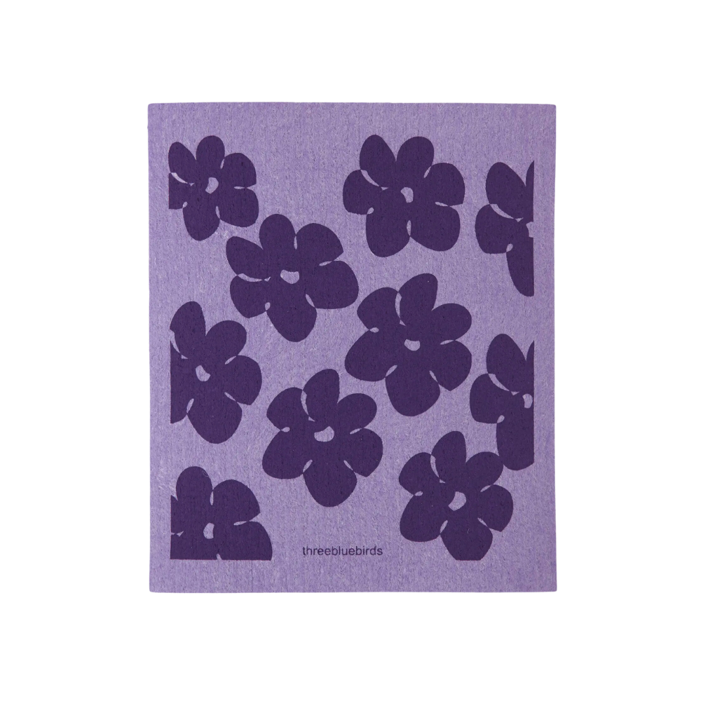 Violet Flower Power Swedish Dishcloth