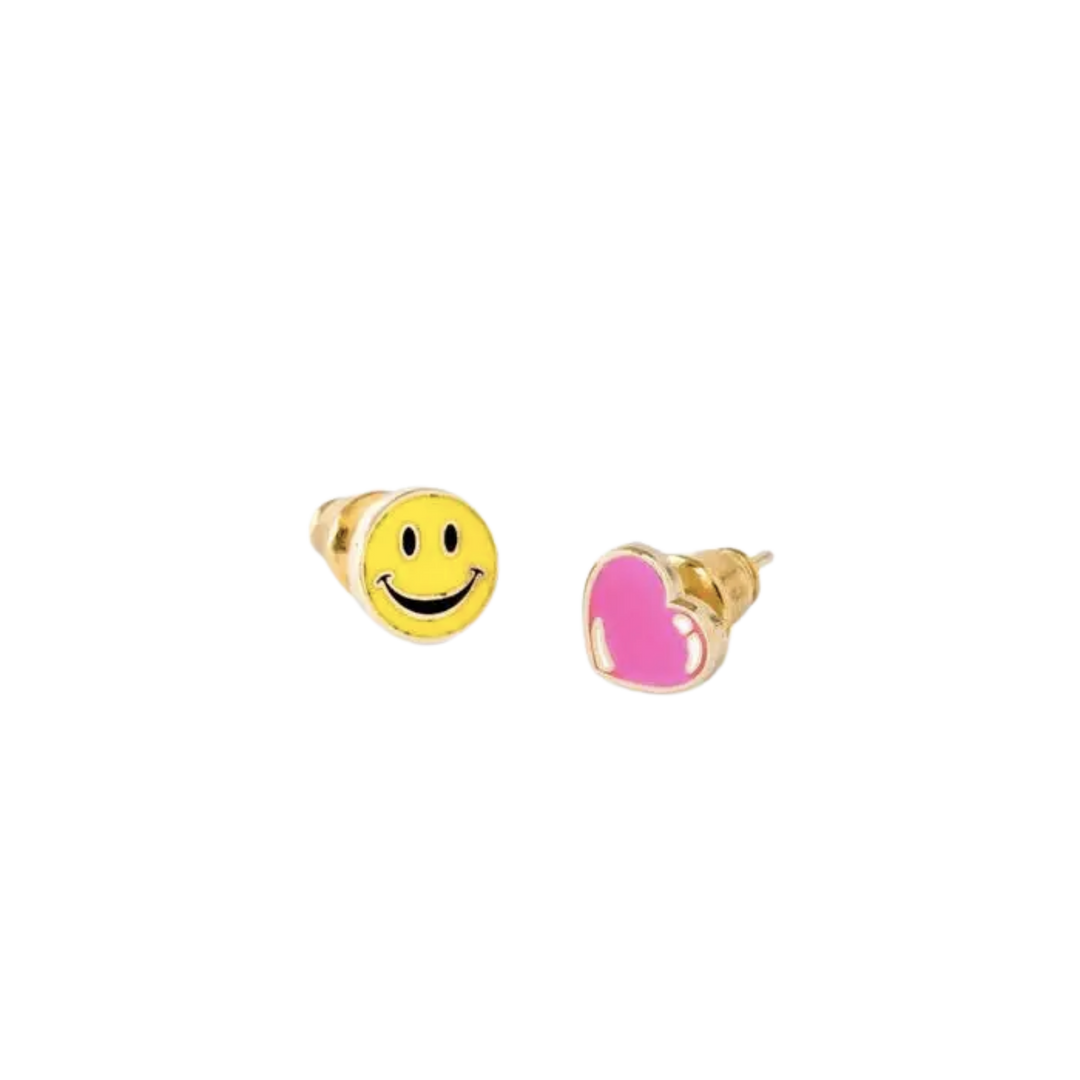 Happy Face and Heart Earrings