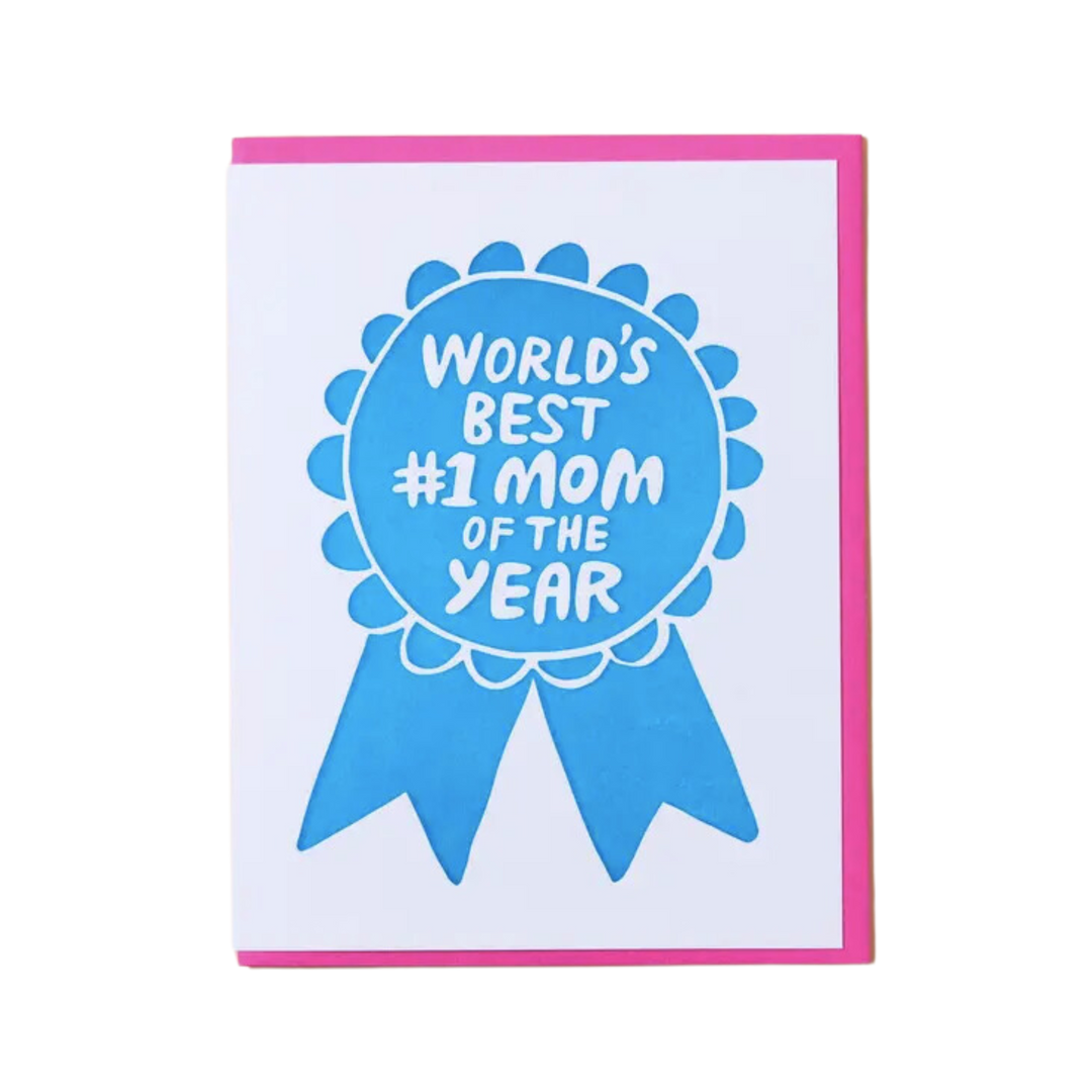 Mom Ribbon Mother's Day Letterpress Greeting Card
