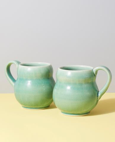 Aqua Combed Bubble Mug