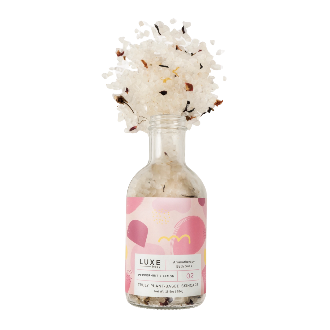 Luxe Peppermint + Lemon Aromatherapy Bath Salt Soak