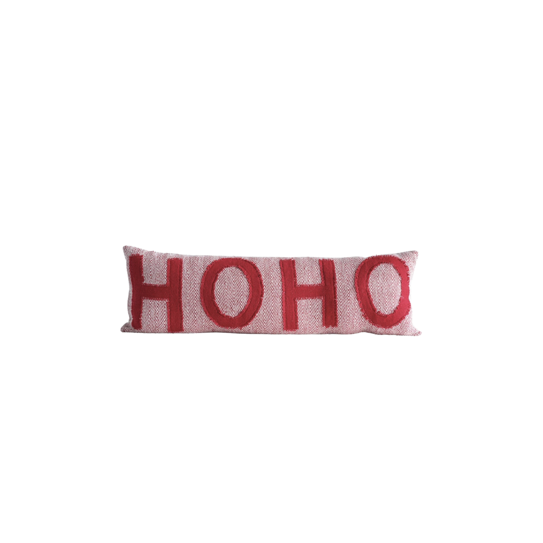 36" x 12" Ho Ho Cotton Woven Lumbar Pillow