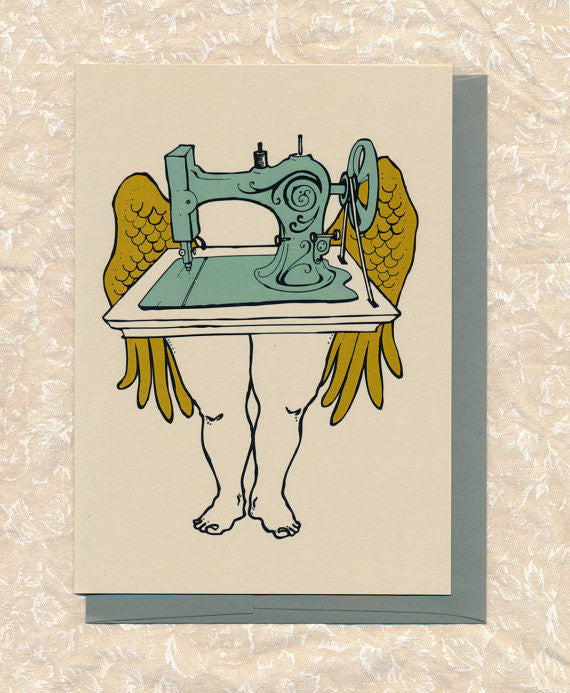 Sewing Machine Greeting Card // by Hilary Ann Love Glass