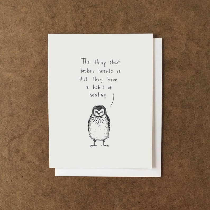 Broken Hearts Heal- Owl Card