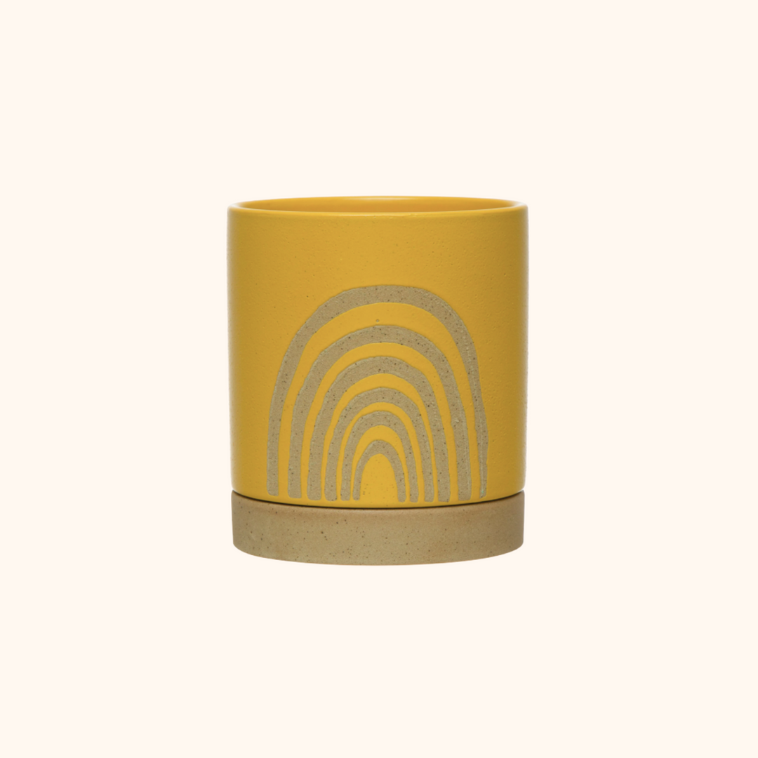 Planter with Saucer and Rainbow