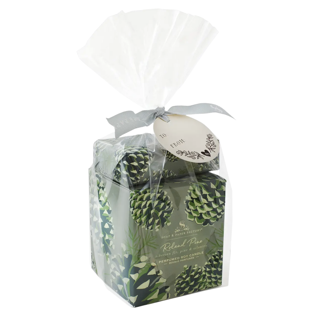 Roland Pine Large Candle & Soap Gift Set