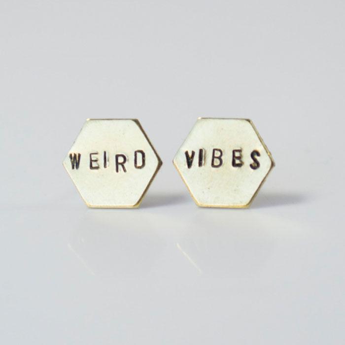 Weird Vibes Hexagon Studs