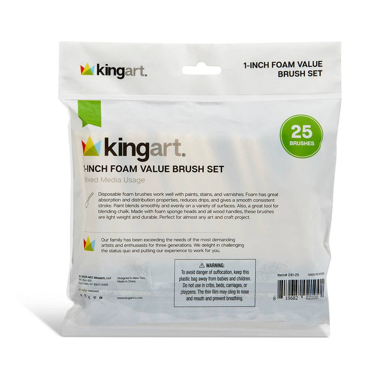 Foam Brushes 1” 25 pc