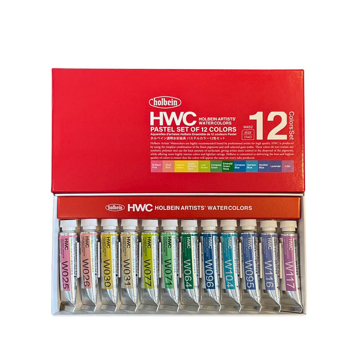 Holbein Artists' Pastel Watercolors - Set of 12 (5 ml)