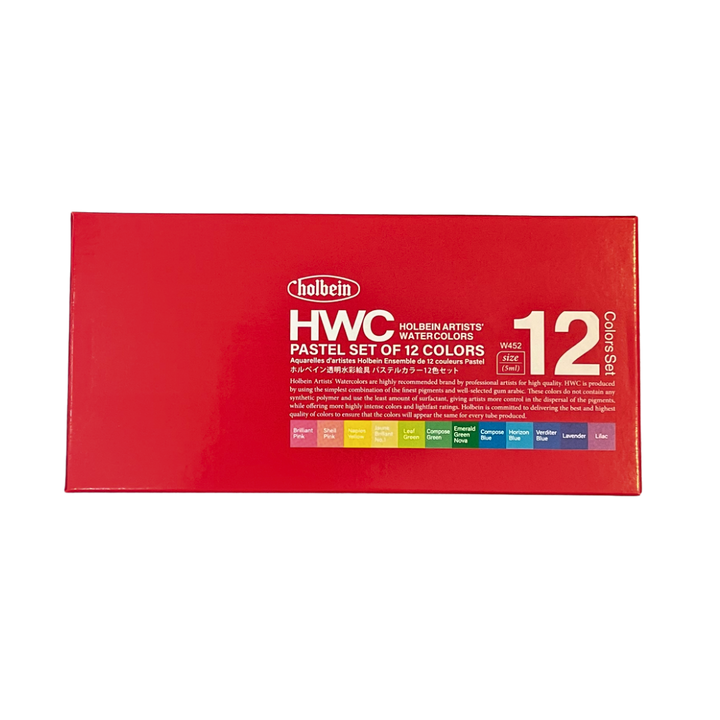 Holbein Artists' Pastel Watercolors - Set of 12 (5 ml)