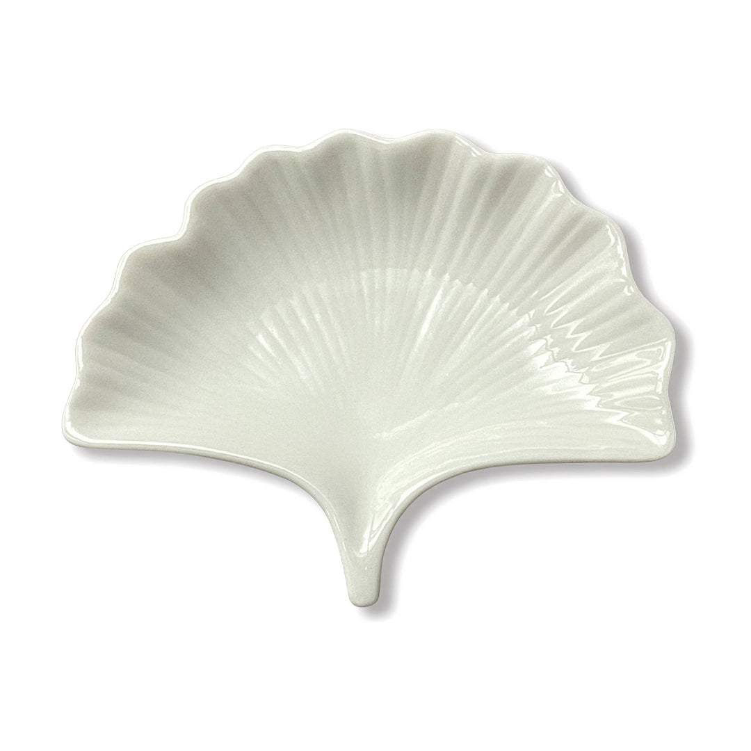 Ginkgo Leaf White Ceramic Paint Palette