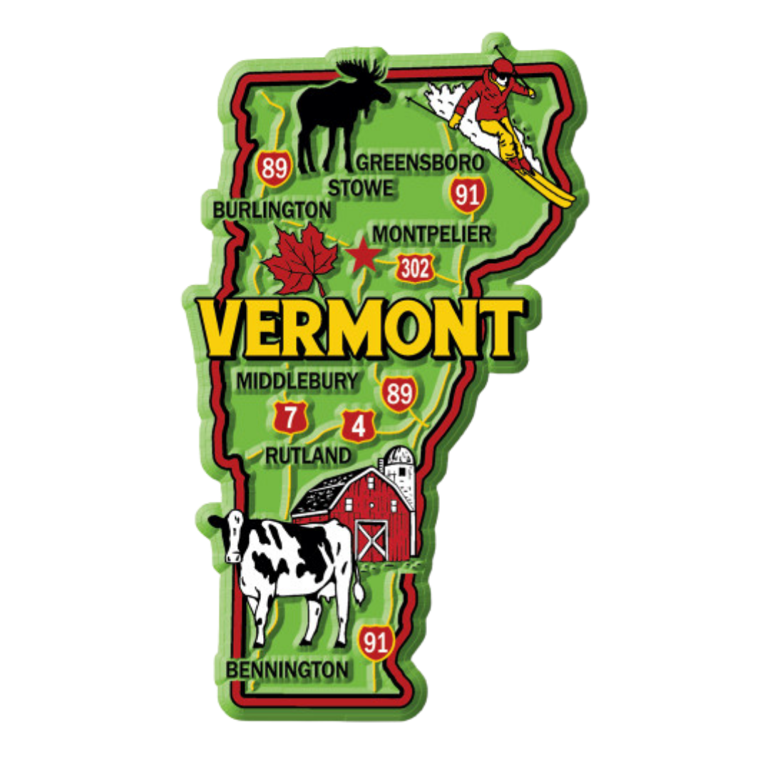 Vermont Colorful State Magnet