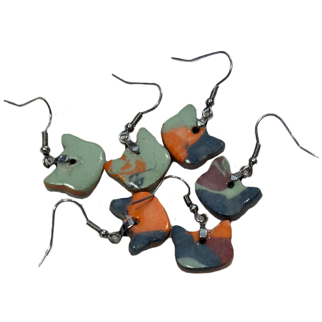 Ceramic Kitty Earrings