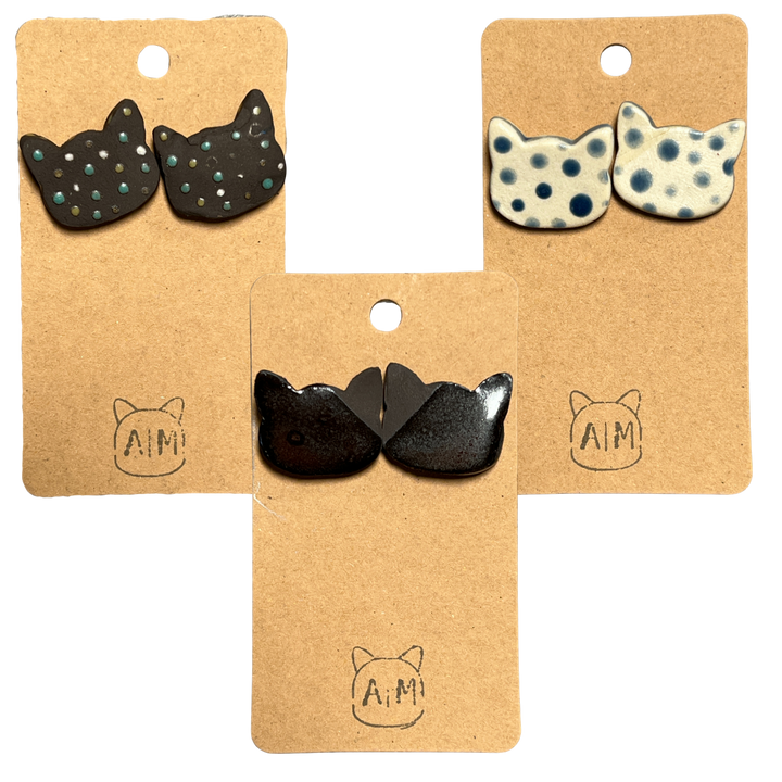 Ceramic Kitty Studs - Assorted