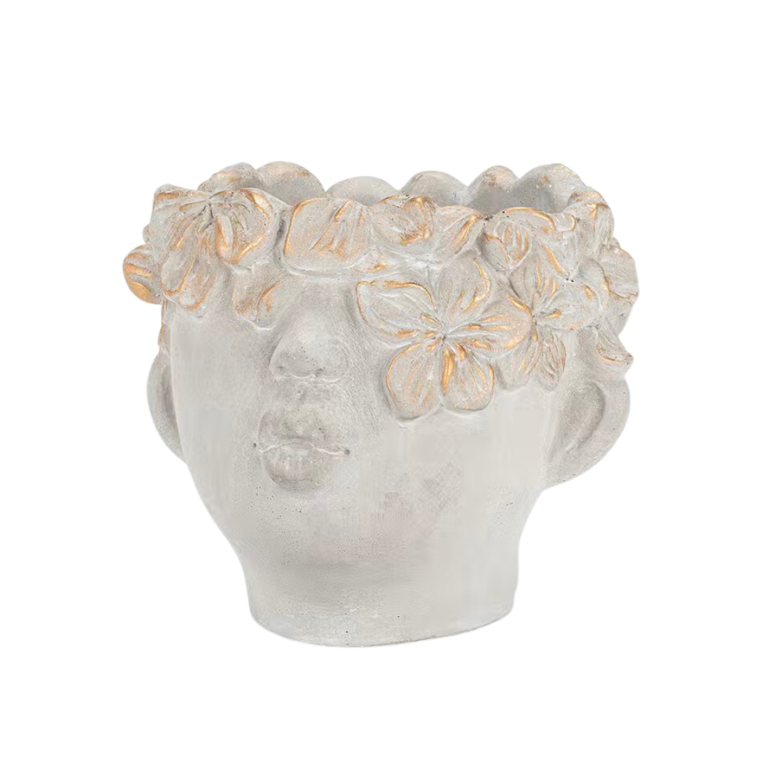 Medium Kissing Face Planter with Gold