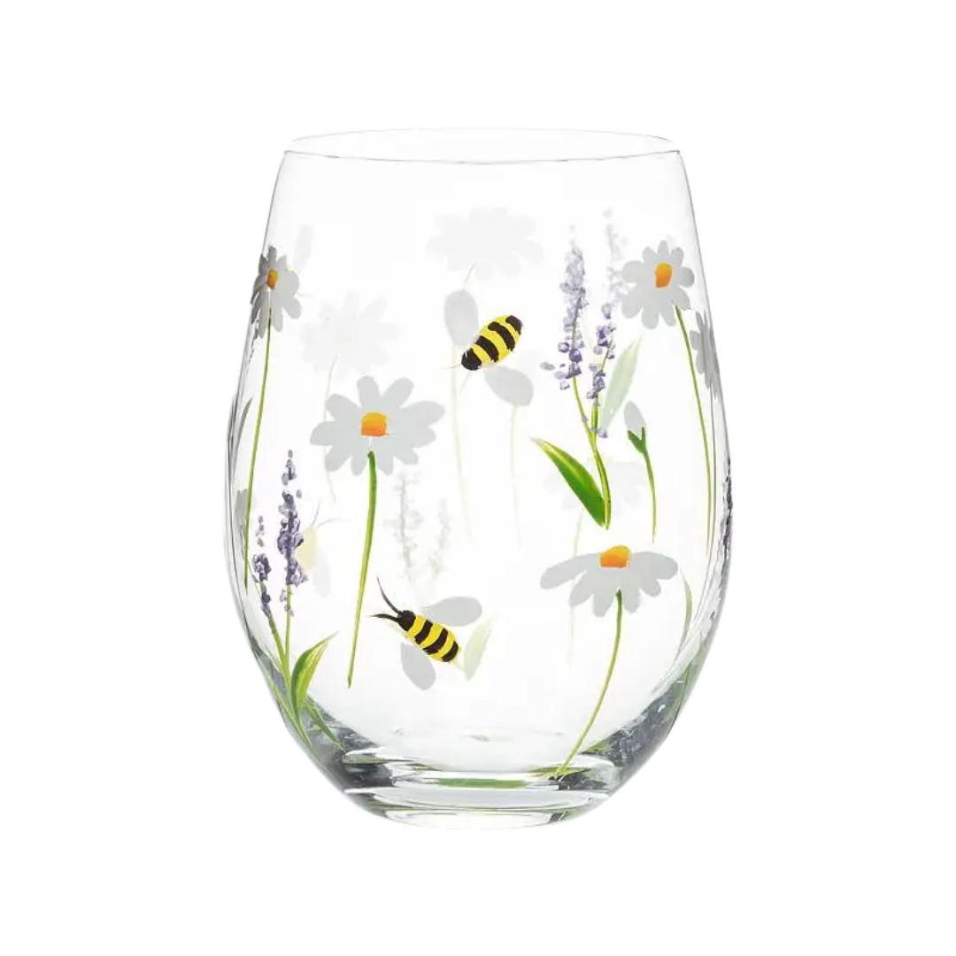 Lavender & Bees Wine Glass