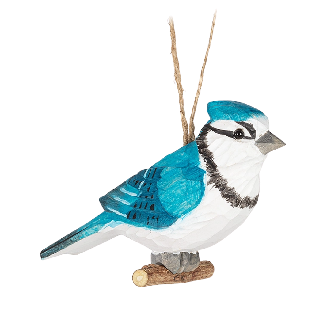 Blue Jay Carved Ornament