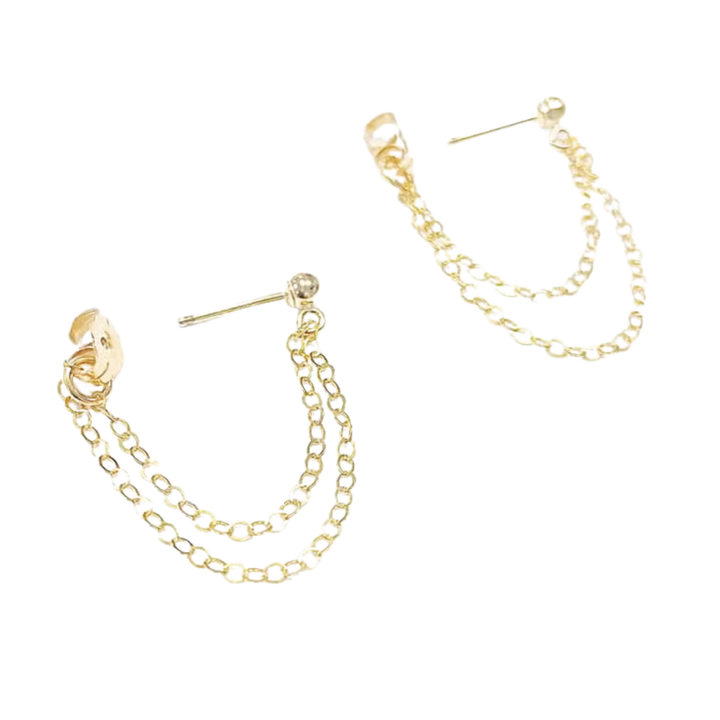 Double Chain Stud Earrings