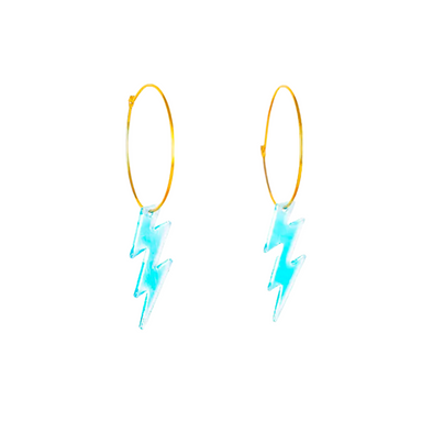 Lightning Bolt Hoop Earrings