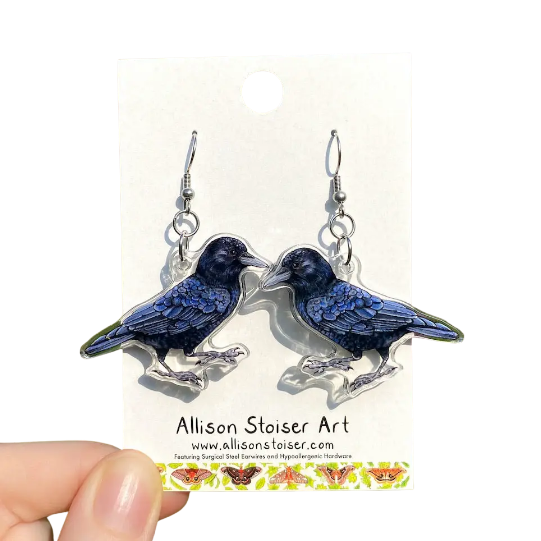Acrylic American Crow Earrings