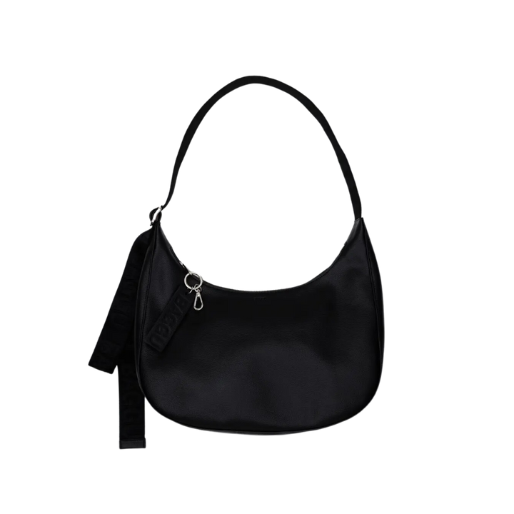 Medium Recycled Leather Crescent Bag