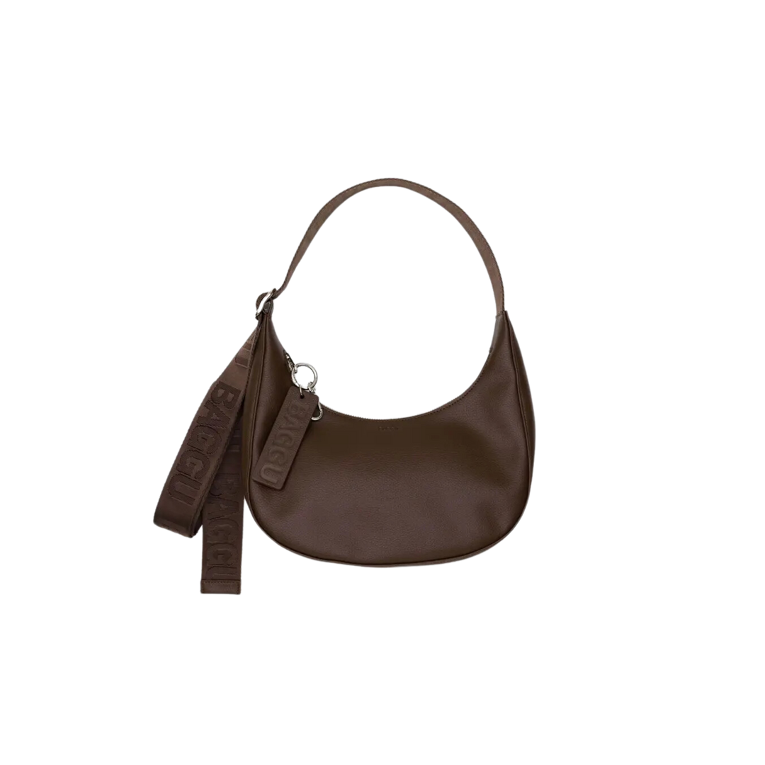 Small Recycled Leather Crescent Bag