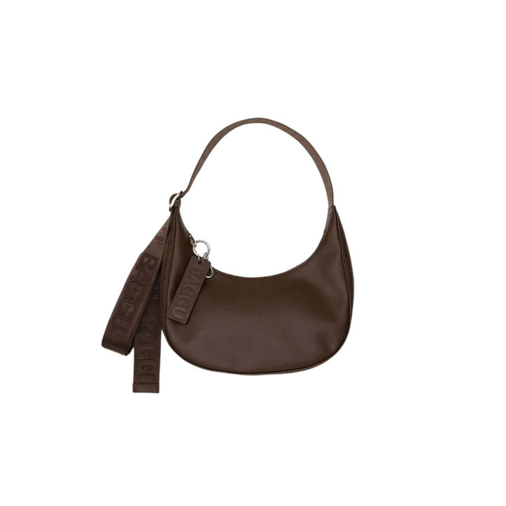 Small Recycled Leather Crescent Bag