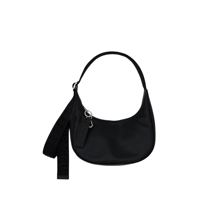 Small Recycled Leather Crescent Bag