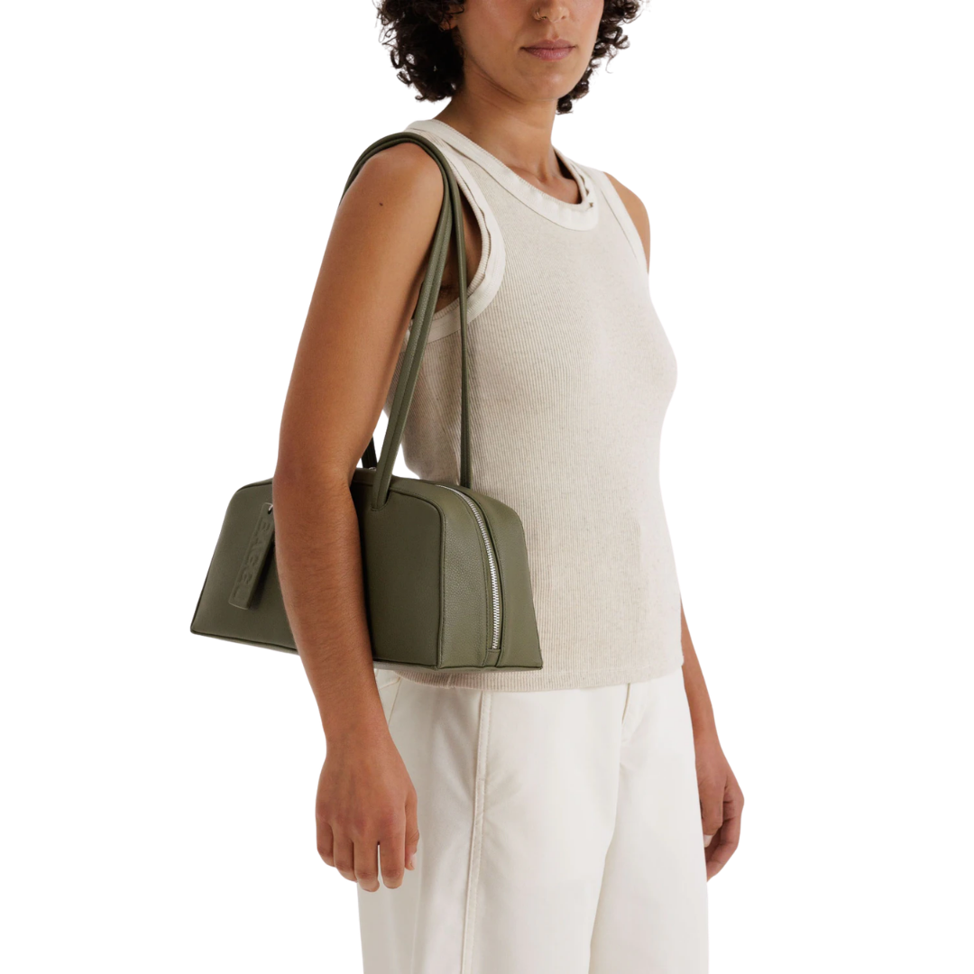 Recycled Leather Bowler Bag