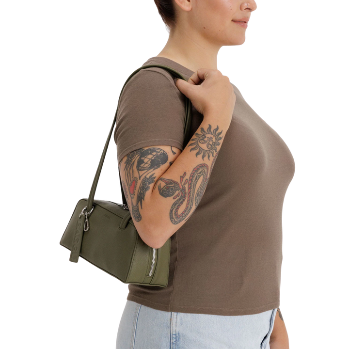 Small Recycled Leather Bowler Bag