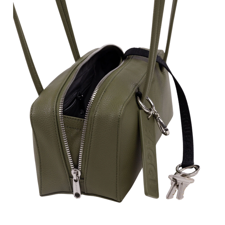 Small Recycled Leather Bowler Bag