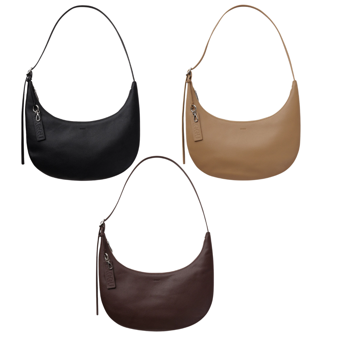 Medium Recycled Leather Flat Crescent