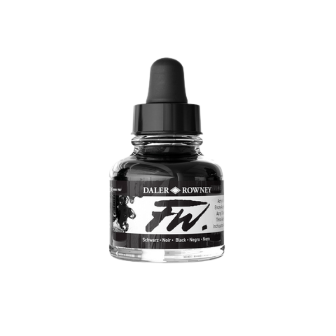 FW Liquid Acrylic Ink 1oz - Black (India)